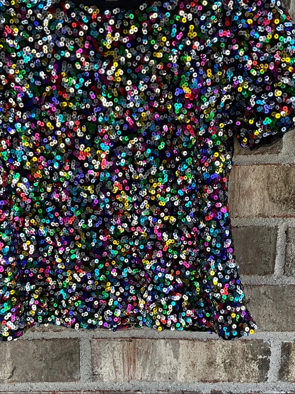 Take 50% OFF-Garanimals Black Sequin Short Sleeve Top Multicolor Sparkle, Size-7